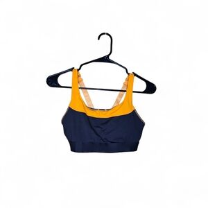 Fabletics Navy and Mustard Sports Bra